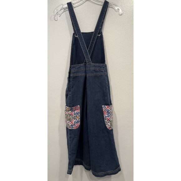 Benetton Jeans Girls Overalls Size XL 10 11 Years Wide Leg Patchwork Party Boho - Picture 3 of 9